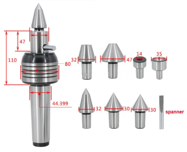 MT5 CNC live centers with inter-changable points-MWMECHPARTS